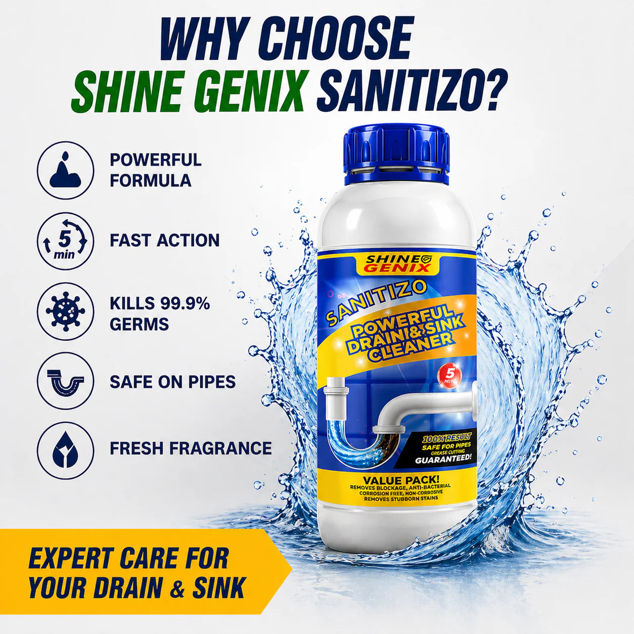 Powerful Drain cleaner- Pack of 4 (400ML)