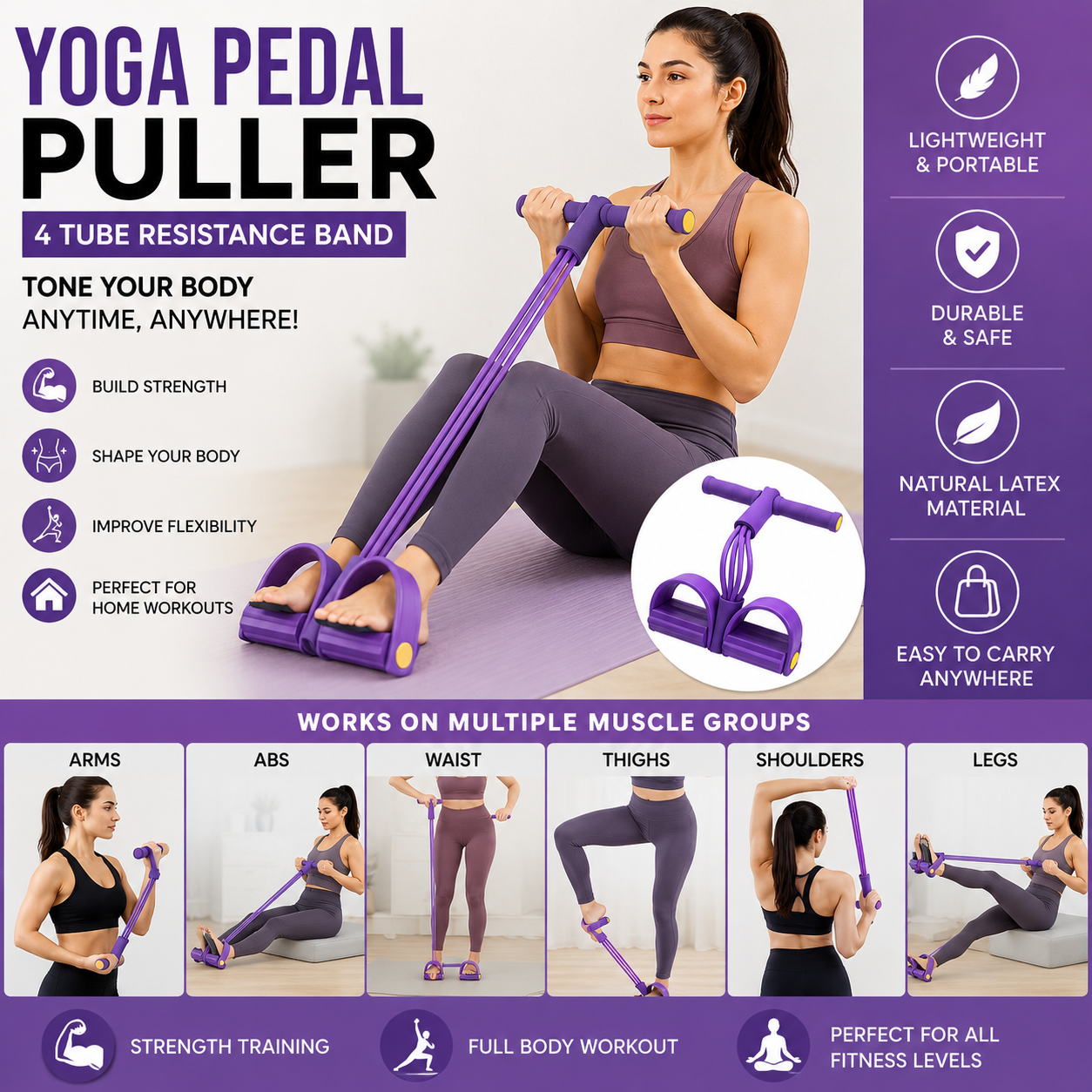 STINGCART- Unisex Yoga Pedal Puller Resistance Band