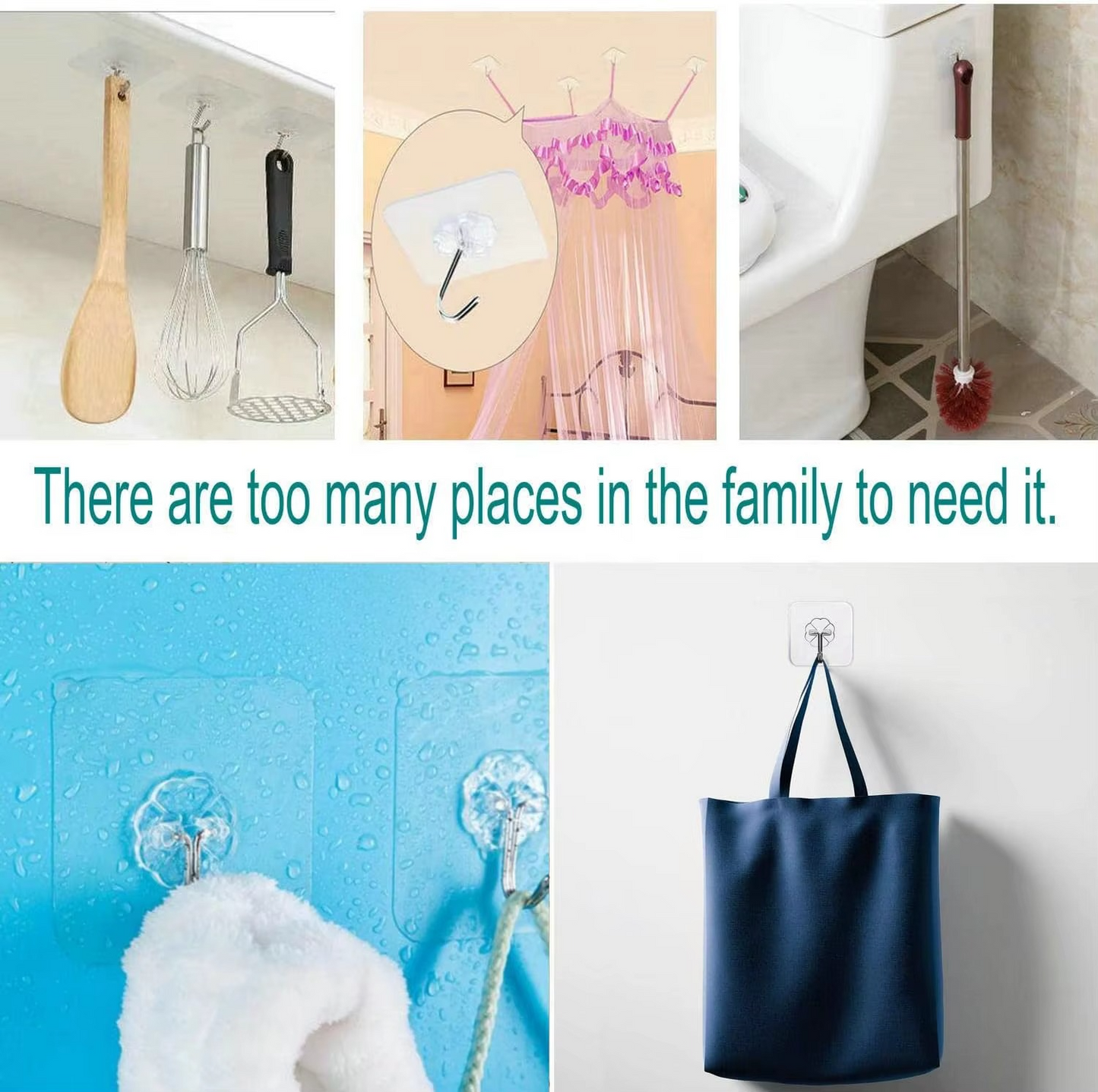 Adhesive Wall Hooks (40 Pcs )