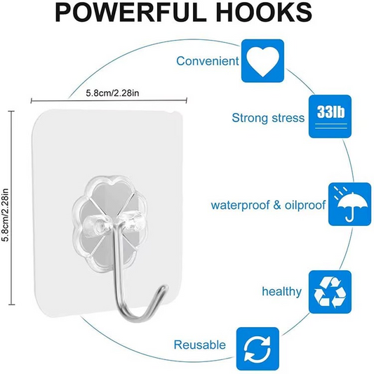 Adhesive Wall Hooks (40 Pcs )
